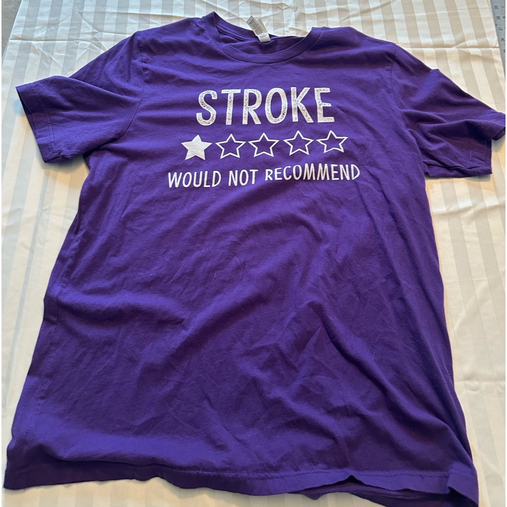 Stroke survivor t shirt xl purple